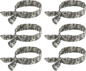 Ergodyne Chill Its 6700 Cooling Bandana, Evaporative Polymer Crystals For Cooling Relief, Tie For Adjustable Fit, 6-Pack, Camo
