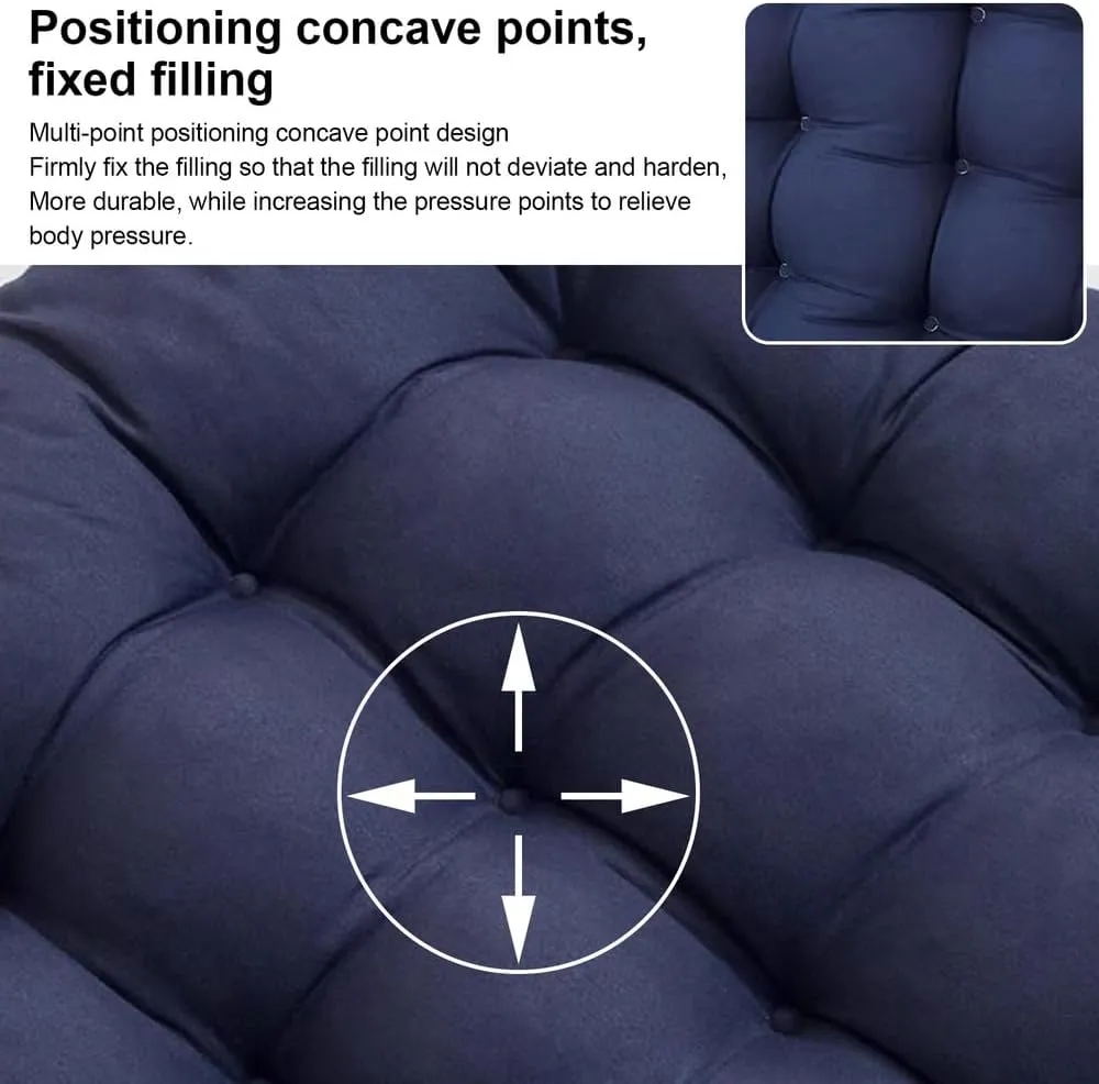 ERWUDEling 67 Inch Zero Gravity Lounge Chair Cushion, Thick & Soft Patio Cushion for Outdoor/Indoor Use - Waterproof, Non-Slip with 8 Ties (Blue, 19" W x 67" L x 4" T)