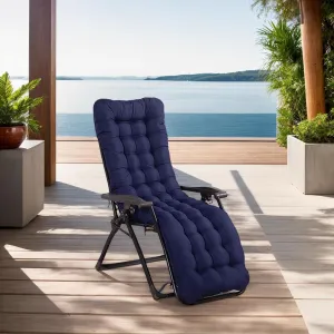 ERWUDEling 67 Inch Zero Gravity Lounge Chair Cushion, Thick & Soft Patio Cushion for Outdoor/Indoor Use - Waterproof, Non-Slip with 8 Ties (Blue, 19" W x 67" L x 4" T)