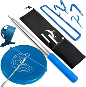 Extendable Disc Golf Retriever 16 ft - Telescopic Disc Golf Retriever - Disc Retriever with Durable Stainless Steel Frame Hooks & Carry Bag - Disc Golf Retriever Pole for Tree Bushes & Water (5)