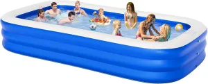 Extra Large Inflatable Pool with Pump, Lylting 158"x74"x22" Big Outdoor Blow Up Pool for Adults, Full Size Family Inflatable Swimming Pools for Backyard Home Garden Lawn Indoor Outdoor