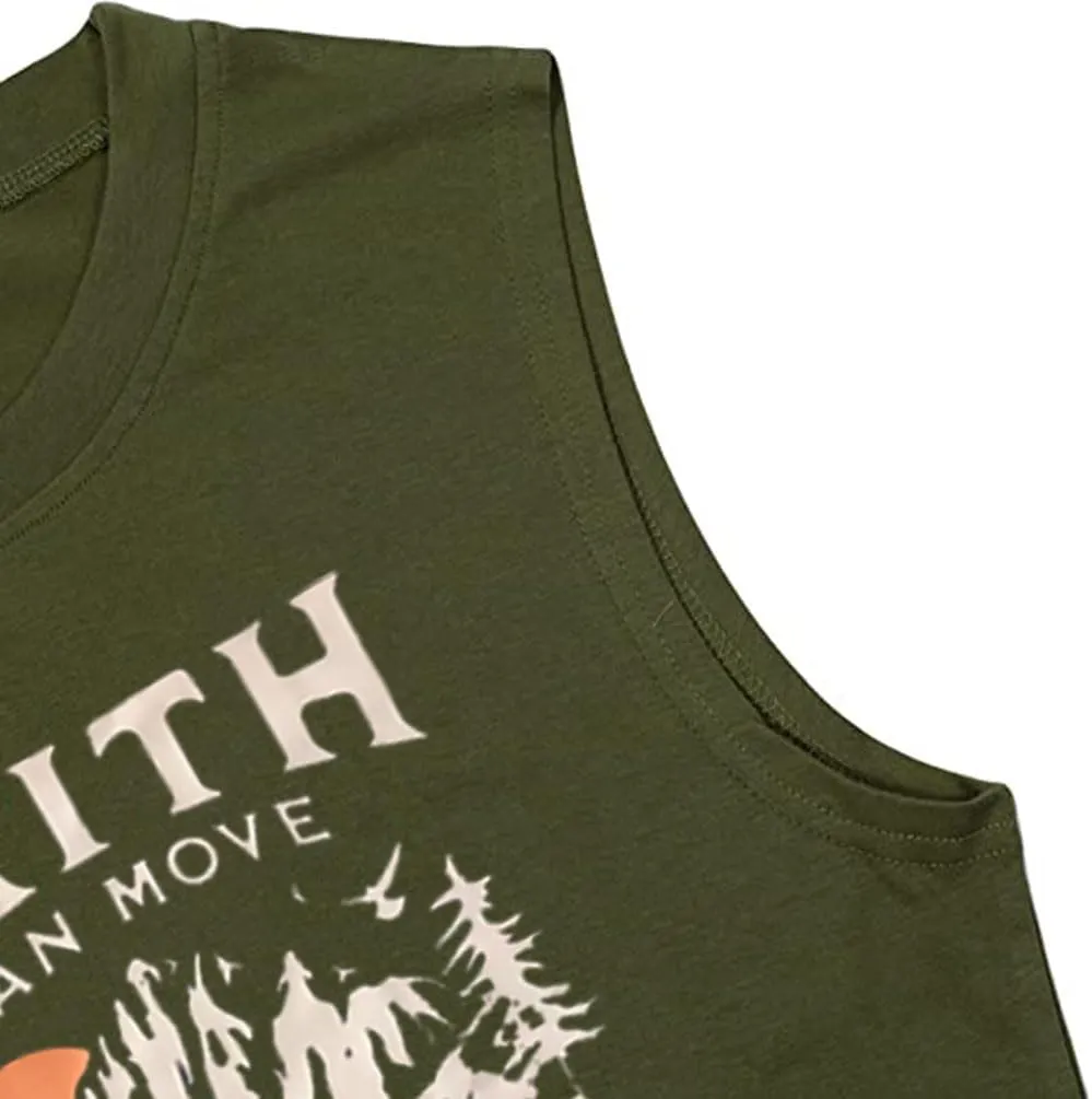 Faith Can Move Mountains Matthew Tank Tops Women Outdoor Hiking Shirt Tops Adventure Sleeveless Camping Tank Tops