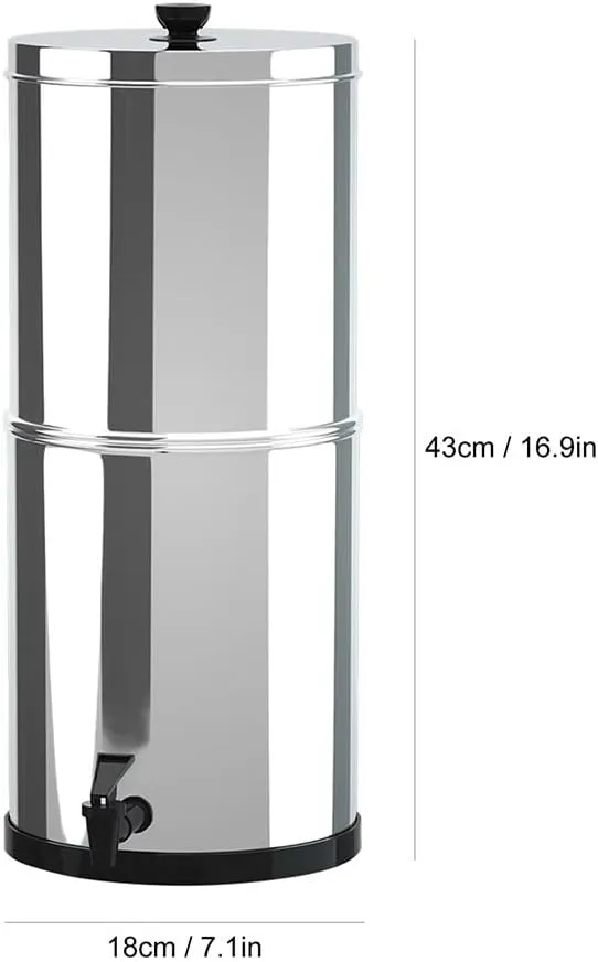 Filtration Bucket, Gravity Water Filter System Water Filtration Bucket for Home Outdoor Camping Hiking Emergency Preparedness(Without Stand)