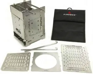 Firebox Bushcraft Camp Stove Kit - Wood Burning/Multi Fuel - Collapsible/Folding - Portable Campfire - Model Gen 2 5 inch / G2-5" Stainless Steel Camping Stove