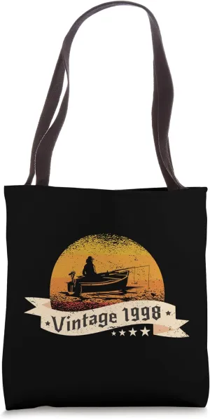 Fisher-men Vintage born 1998 Birthday Fishing-boat Fishing Tote Bag
