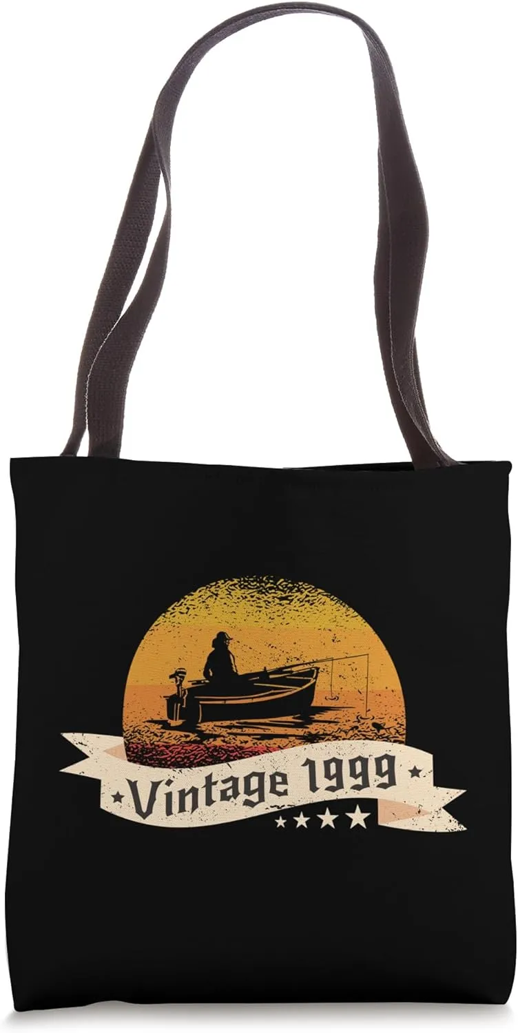 Fisher-men Vintage born 1999 Birthday Fishing-boat Fishing Tote Bag