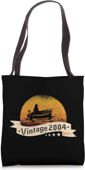 Fisher-men Vintage born 2004 Birthday Fishing-boat Fishing Tote Bag