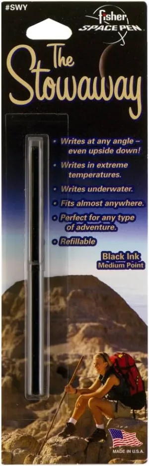 Fisher Stowaway Black Ballpoint Pen, SWY Black