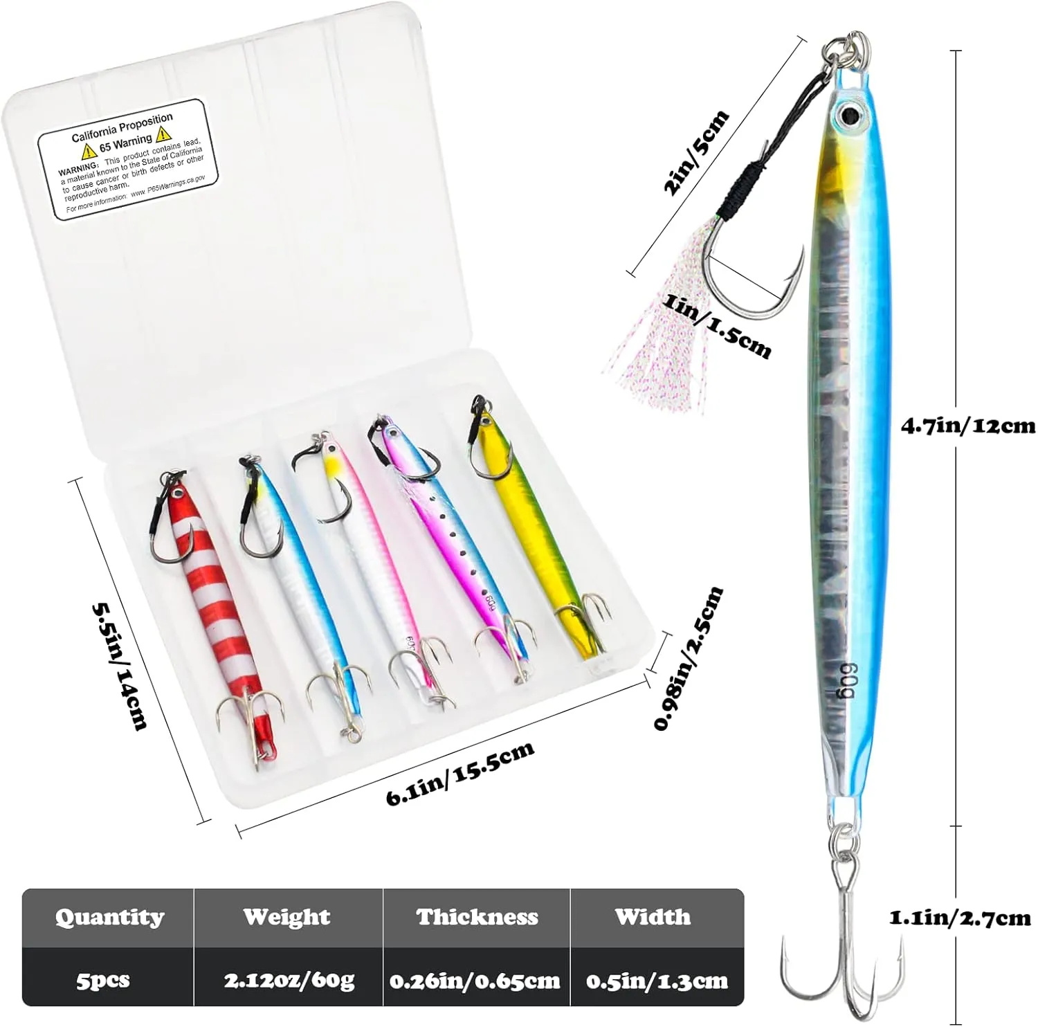Fishing Jigs Vertical Saltwater Jigs Vertical Jigging Spoon Fishing Tuna Lures Boat Fishing Artificial Lures for Tuna, Grouper, Dogtooth, Snapper, Bass, Salmon/60g, 80g,120g