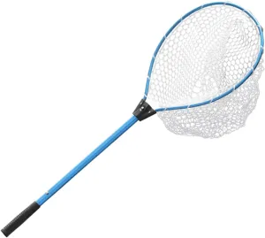 Fishing Net Aluminum Extensible Telescopic Pole Handle Knotless Mesh, Blue
