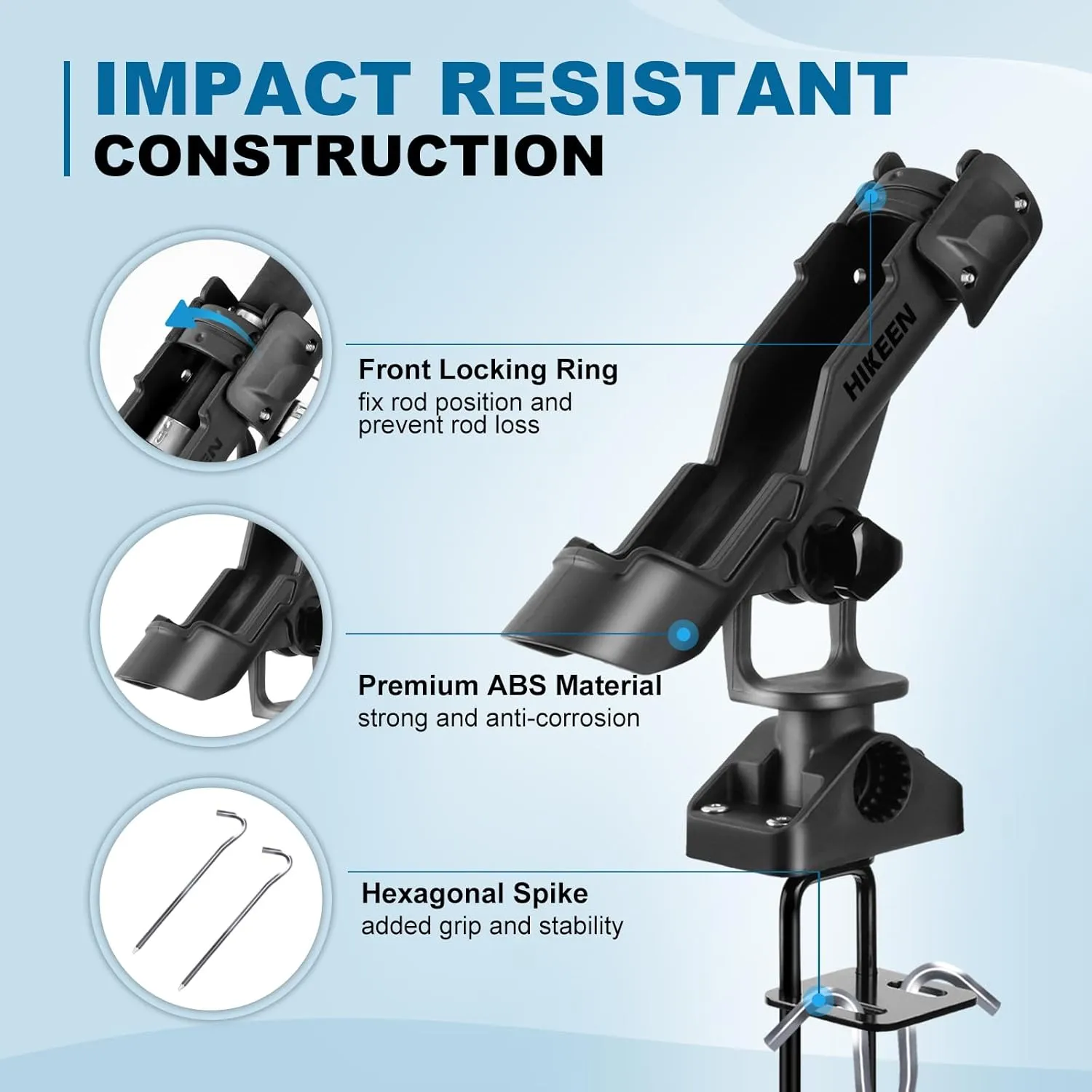 Fishing Rod Holder for Bank Fishing, Fishing Pole Holders for Ground Beach , Bank Fishing Rod Rack Stand, 360 Degree Adjustable Rod Holder