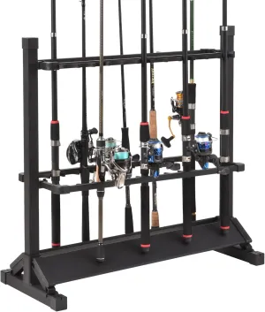 Fishing Rod Holders,Fishing Pole Holders,Fishing Rod Rack,24 Slots to Hold Rods & Reel Combo,Lightweight Aluminum Vertical Fish Pole Garage Storage Ground Display Stand (Black)