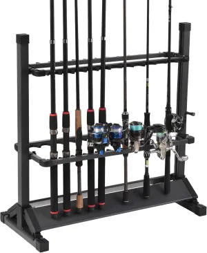 Fishing Rod Holders,Fishing Pole Holders,Fishing Rod Rack,24 Slots to Hold Rods & Reel Combo,Lightweight Aluminum Vertical Fish Pole Garage Storage Ground Display Stand (Gray)