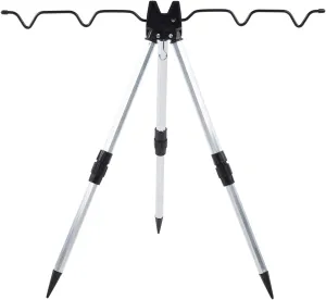 Fishing Rod Tripod Bracket, Aluminum Alloy, 5 Rod Holder, Folding, Rail & Surface Mount