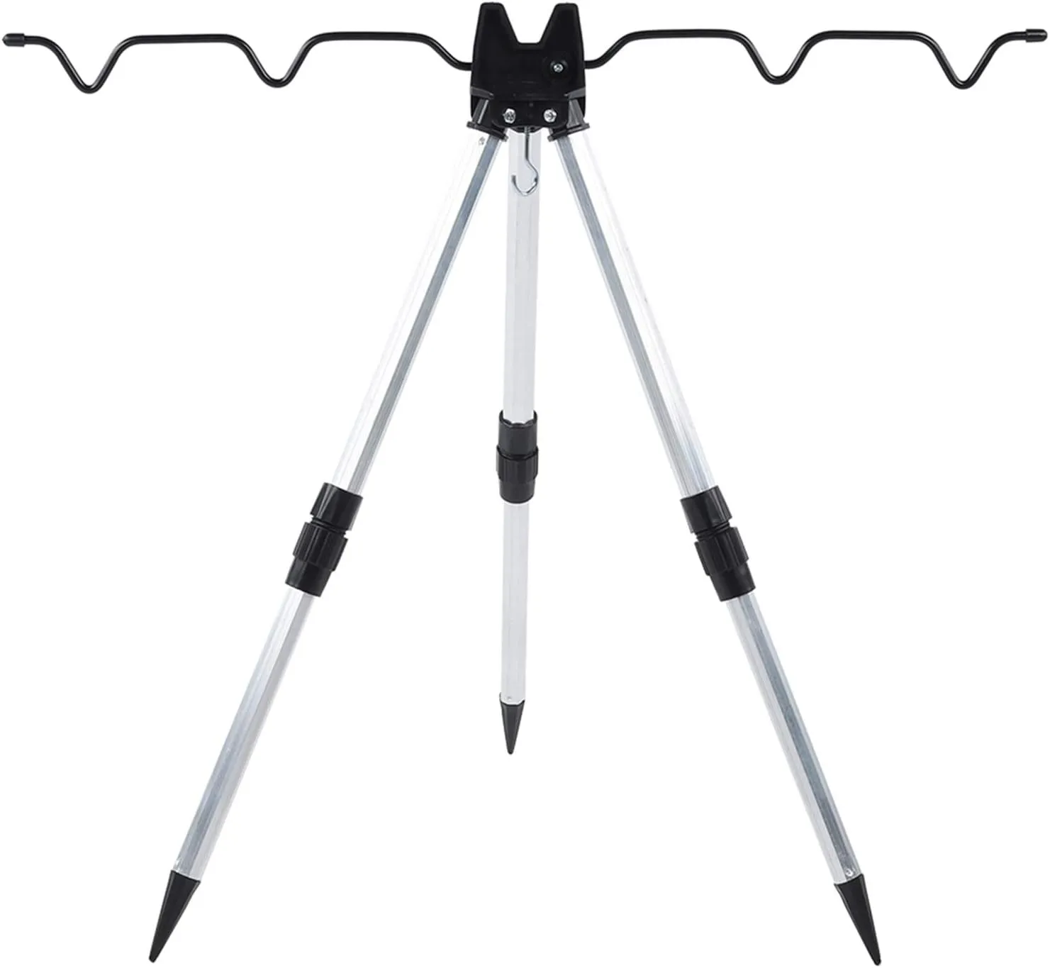 Fishing Rod Tripod Bracket, Aluminum Alloy, 5 Rod Holder, Folding, Rail & Surface Mount