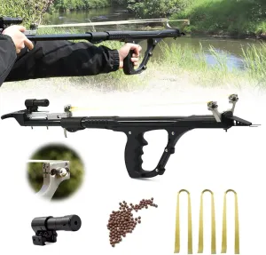 Fishing Slingshots for Adults, High Precision Telescopic Rod Slingshots for Hunting, Multifunctional Professional Slingshot Rifle for Hunting Slingshot Catapult with Rubber Bands
