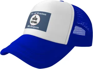 Flag of Fenton, Michigan Baseball Cap for Men Women Adjustable Breathable Mesh Trucker Hat Unisex