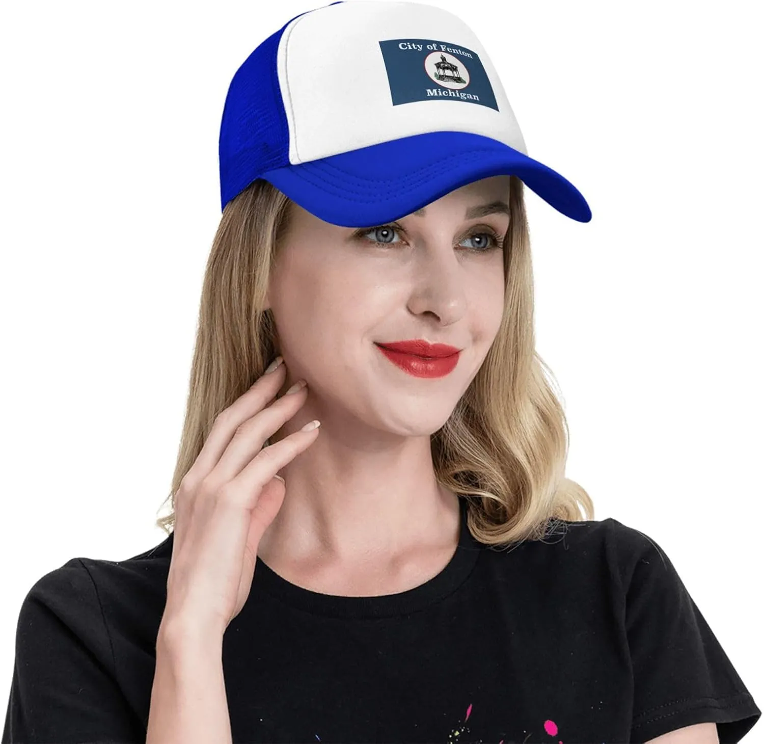 Flag of Fenton, Michigan Baseball Cap for Men Women Adjustable Breathable Mesh Trucker Hat Unisex