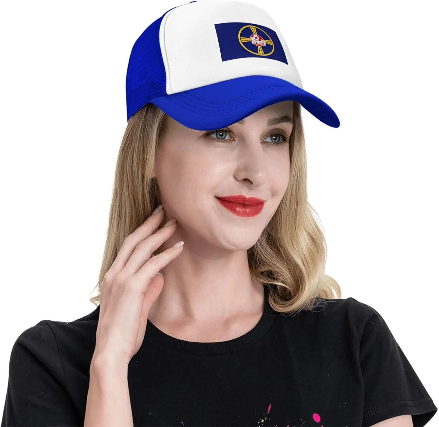 Flag of Omaha, Nebraska Baseball Cap for Men Women Adjustable Breathable Mesh Trucker Hat Unisex