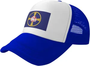 Flag of Omaha, Nebraska Baseball Cap for Men Women Adjustable Breathable Mesh Trucker Hat Unisex