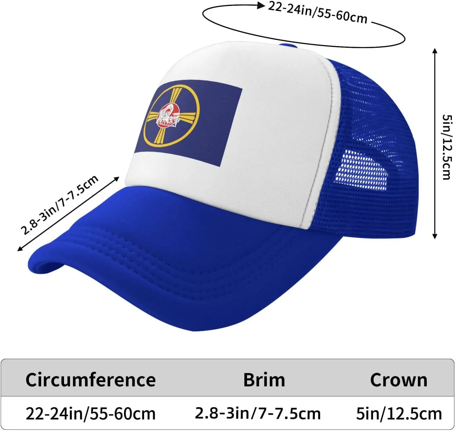 Flag of Omaha, Nebraska Baseball Cap for Men Women Adjustable Breathable Mesh Trucker Hat Unisex
