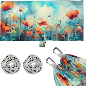 Flower Painting Camping Hammock, Single Portable Hammocks with Tree Straps & Attached Carry Bag, 330Lbs Capacity Perfect for Outside Indoor Hiking Beach Backpack Travel