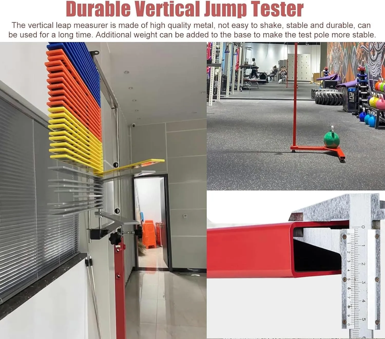 FLTRGO Outdoor Vertical Jump Tester Pole, Adjustable Height Heavy Duty Gym Vertical Jump Trainer, Kid Youth Adult Basketball Training Equipment