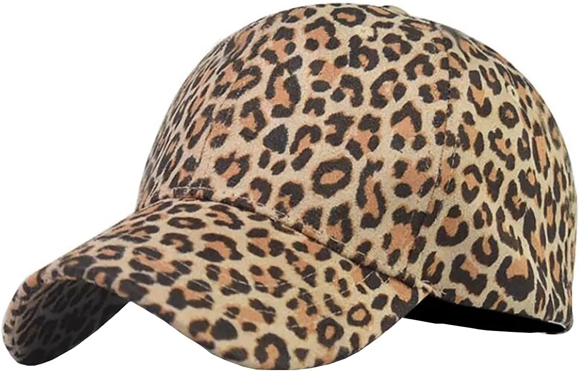 Foetest Adjustable Baseball Cap Leopard Print Hat Cotton Sunhat Headwear Outdoor Sports Cap