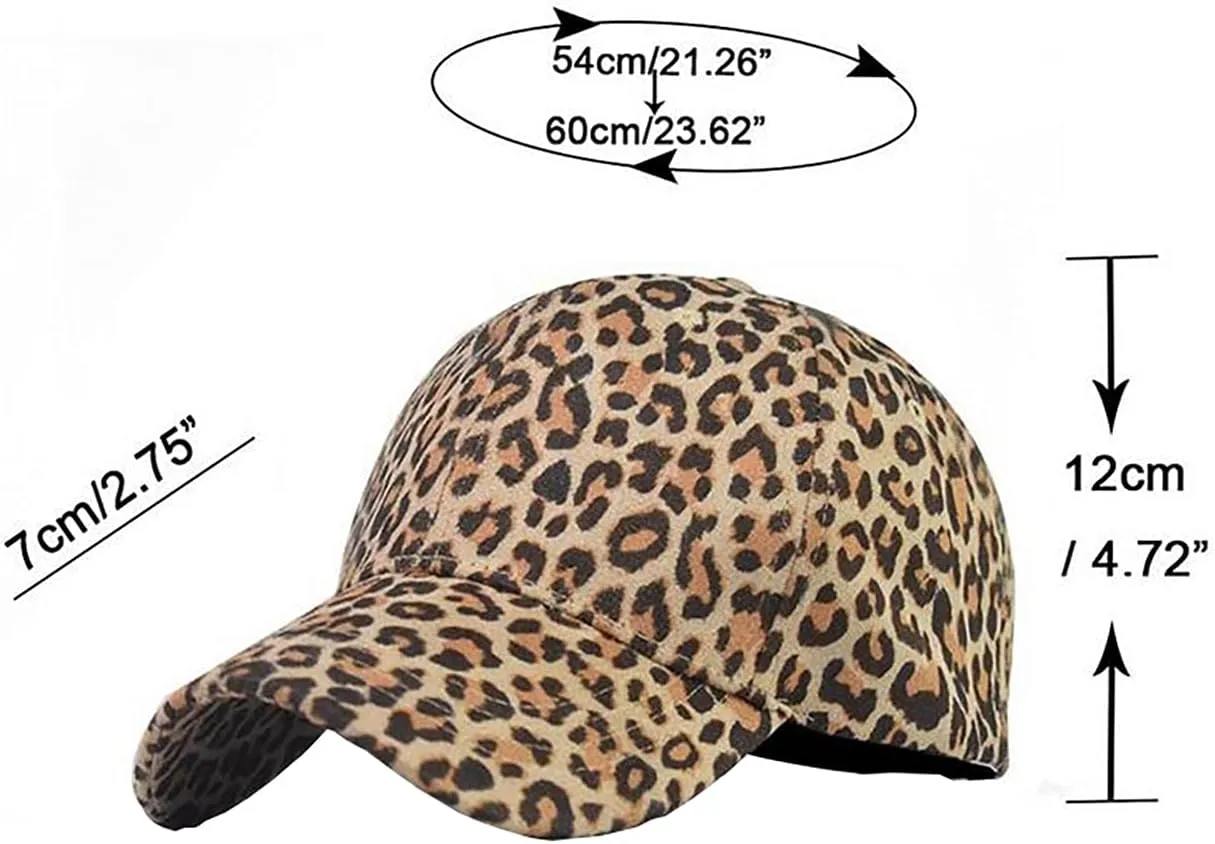 Foetest Adjustable Baseball Cap Leopard Print Hat Cotton Sunhat Headwear Outdoor Sports Cap