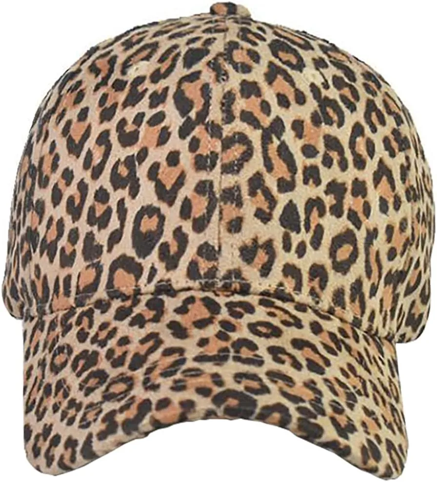Foetest Adjustable Baseball Cap Leopard Print Hat Cotton Sunhat Headwear Outdoor Sports Cap