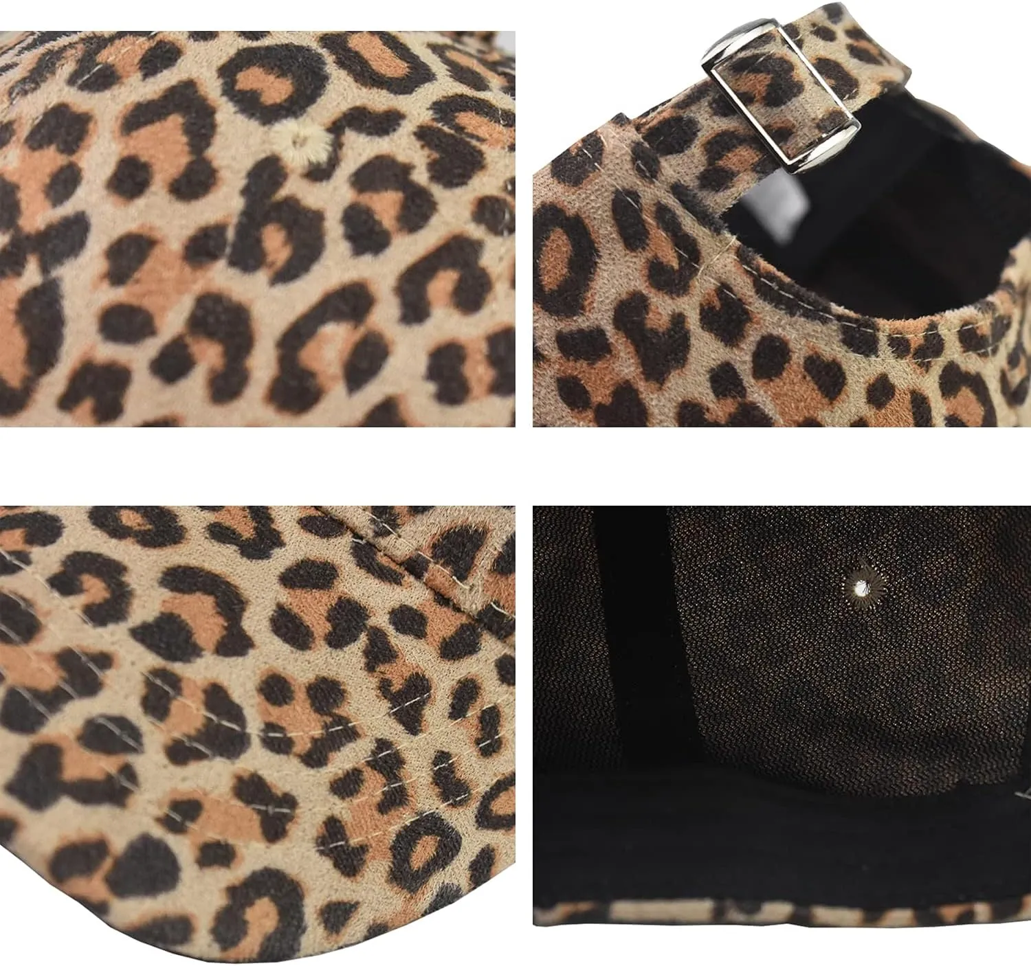 Foetest Adjustable Baseball Cap Leopard Print Hat Cotton Sunhat Headwear Outdoor Sports Cap