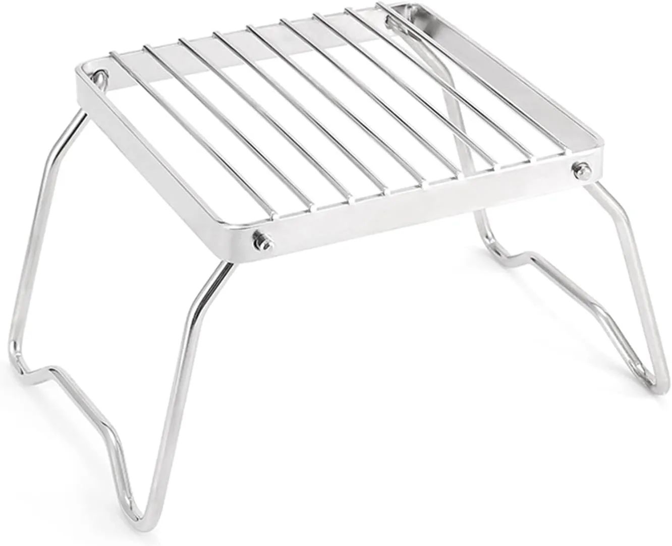 Fold Stainless Grills Grate Stove Campfire Stand Camp with Foldable Legs