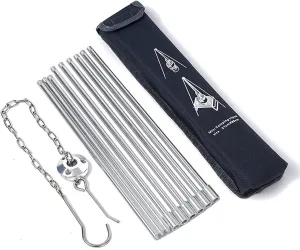 Foldable Campfire Cooking Tripod - Aluminum Alloy Tripod Camping Accessories with Chain and Carrying Bag - Ideal for Outdoor Camping
