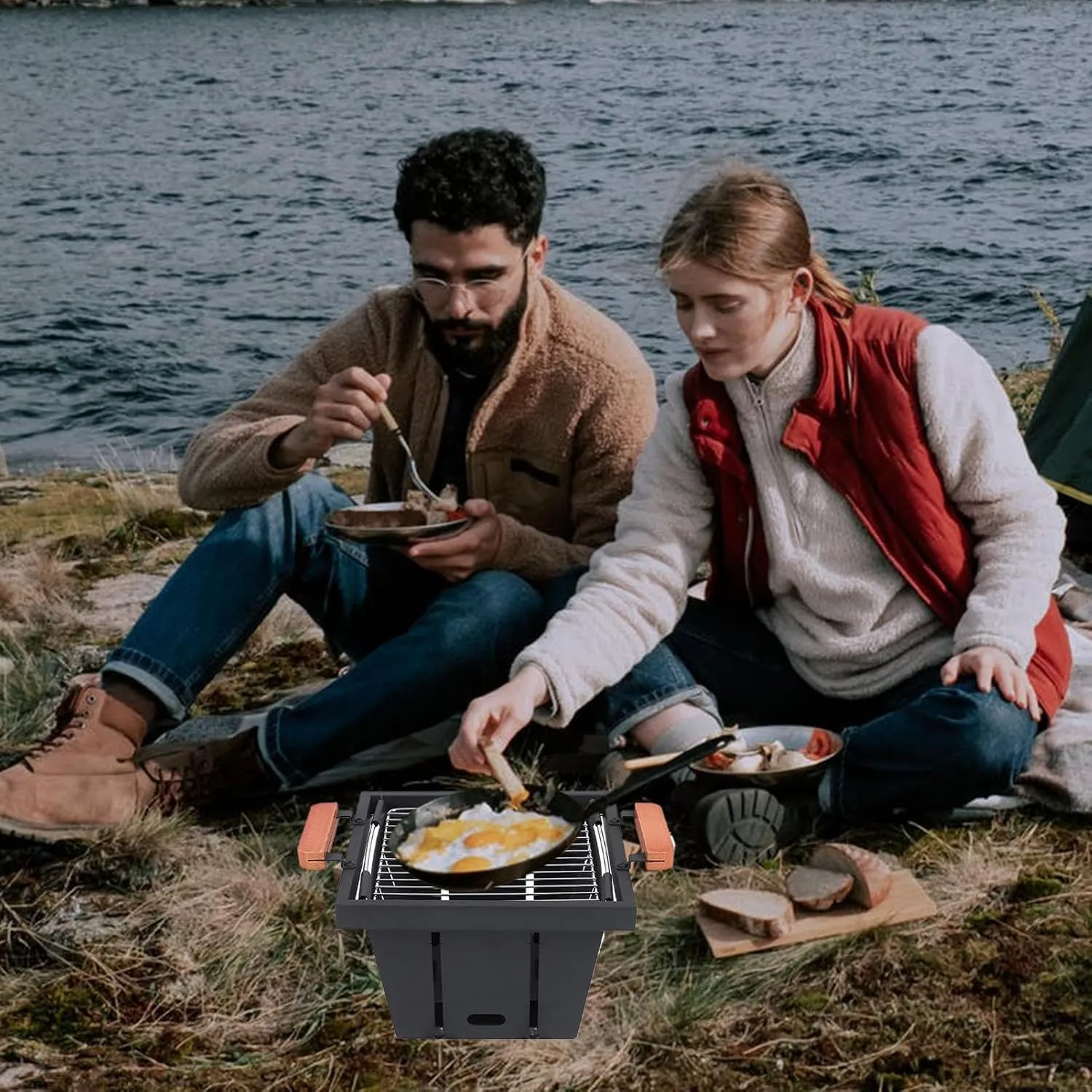 Folding BBQ Stove, Outdoor Burning Stove, Barbecue Stove Campfire Stand for Camping, Outdoor Burning Stove, Multipurpose Camp Fire Oven for Outdoor Camping, Family Reunion