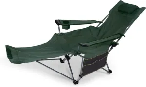 Folding Camp Chair Adults Portable Outdoor Folding Chairs Reclining Camping Chairs with Footrest Compact Recliner for Camping Hiking Beach Fishing Garden