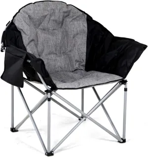 Folding Camping Chair Portable Compact Lightweight Camp Chairs with Side Storage Pocket, Aluminum Outdoor Chair with Carry Bag for Travel, Beach, Picnic, Festival, Hiking (Grey)