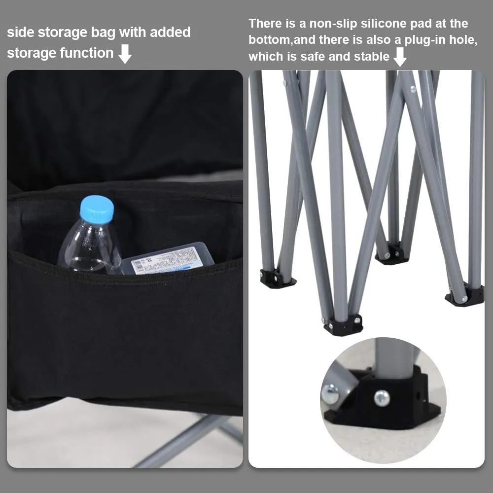 Folding Camping Chair Portable Compact Lightweight Camp Chairs with Side Storage Pocket, Aluminum Outdoor Chair with Carry Bag for Travel, Beach, Picnic, Festival, Hiking (Grey)