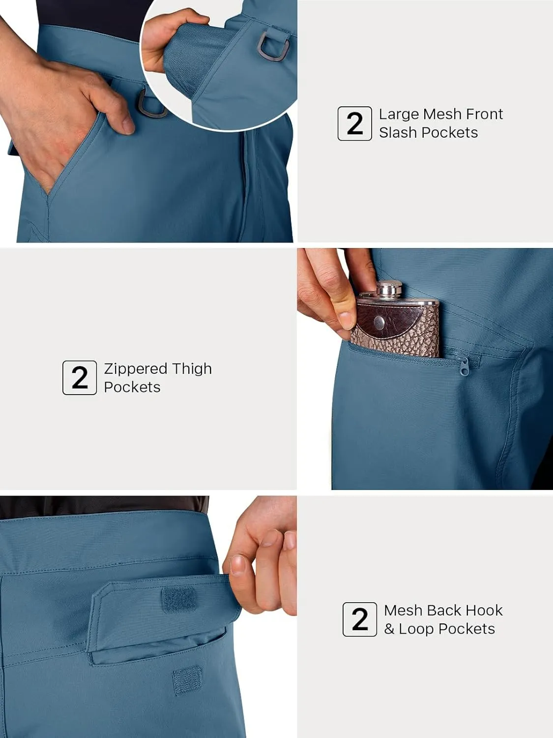 FREE SOLDIER Men's Cargo Hiking Shorts with Belt Lightweight Quick Dry Tactical Shorts with Pockets for Casual Work Golf