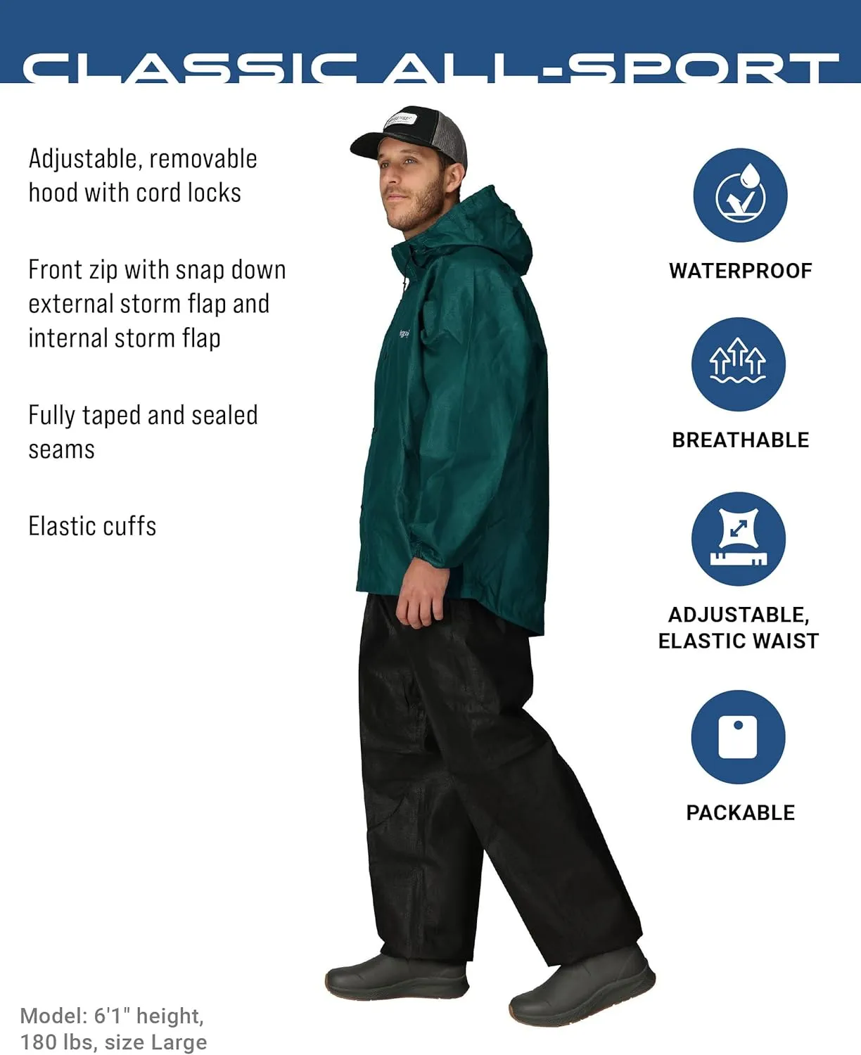 FROGG TOGGS Men's Classic All-Sport Waterproof Breathable Rain Suit