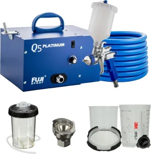 Fuji Spray 2895-T75G Q5 Platinum Gravity Feed HVLP Spray System with 3M PPS 2.0 Kit - Midi 13.5oz. H/O Cup
