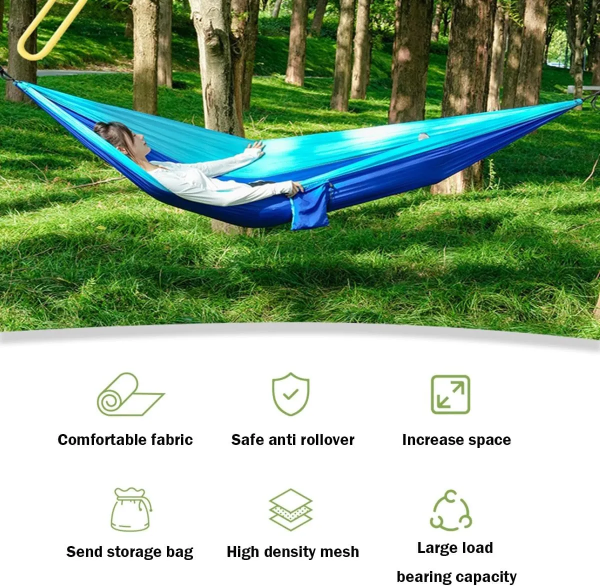 Full Coverage Zippered Portable Anti-Rollover Mosquito net Hammock with Strong Load-Bearing Capacity, Perfect for Backpacking and Hiking(Army Green,260 * 140cm)