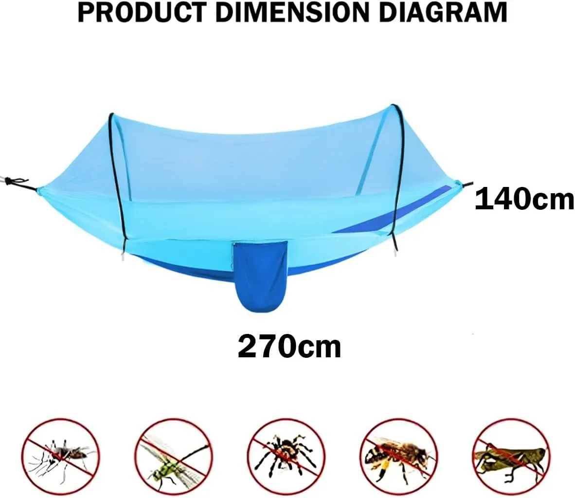 Full Coverage Zippered Portable Anti-Rollover Mosquito net Hammock with Strong Load-Bearing Capacity, Perfect for Backpacking and Hiking(Army Green,260 * 140cm)