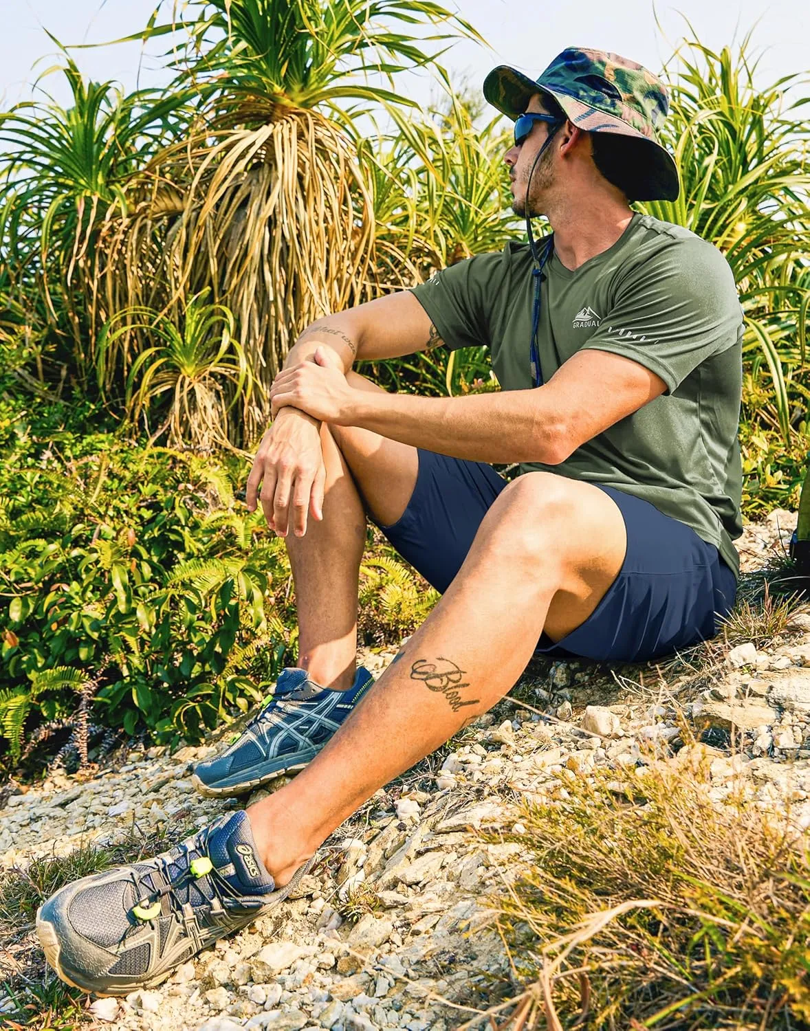 G Gradual Men's Hiking Shorts 7"/9" Lightweight Athletic Shorts for Men Quick Dry Stretch Casual Shorts with 3 Zipper Pockets