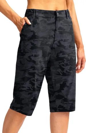 G Gradual Women's Long Hiking Cargo Shorts 13" Knee Length Lightweight Quick Dry Bermuda Shorts for Women with 5 Pockets
