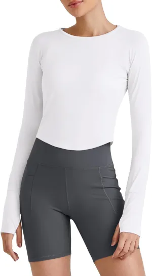 G4Free UPF 50  Rash Guard for Women Long Sleeve Workout Tops Lightweight Sun Shirts UV Protection Athletic Hiking