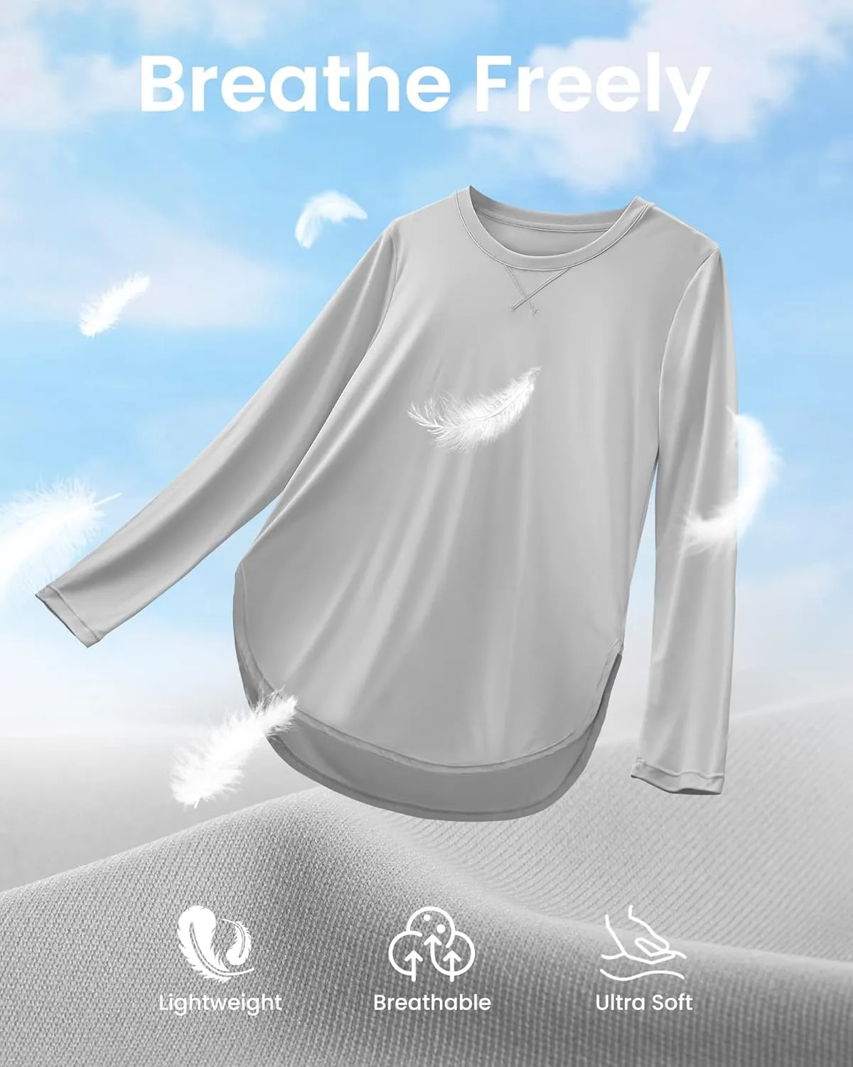 G4Free Women's UPF 50  UV Shirts Long Sleeve Workout Sun Shirt Outdoor Gym Hiking Tops Quick Dry Lightweight
