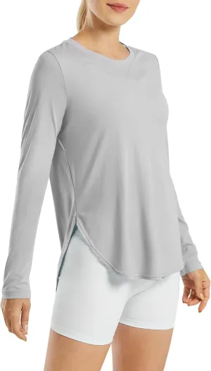 G4Free Women's UPF 50  UV Shirts Long Sleeve Workout Sun Shirt Outdoor Gym Hiking Tops Quick Dry Lightweight