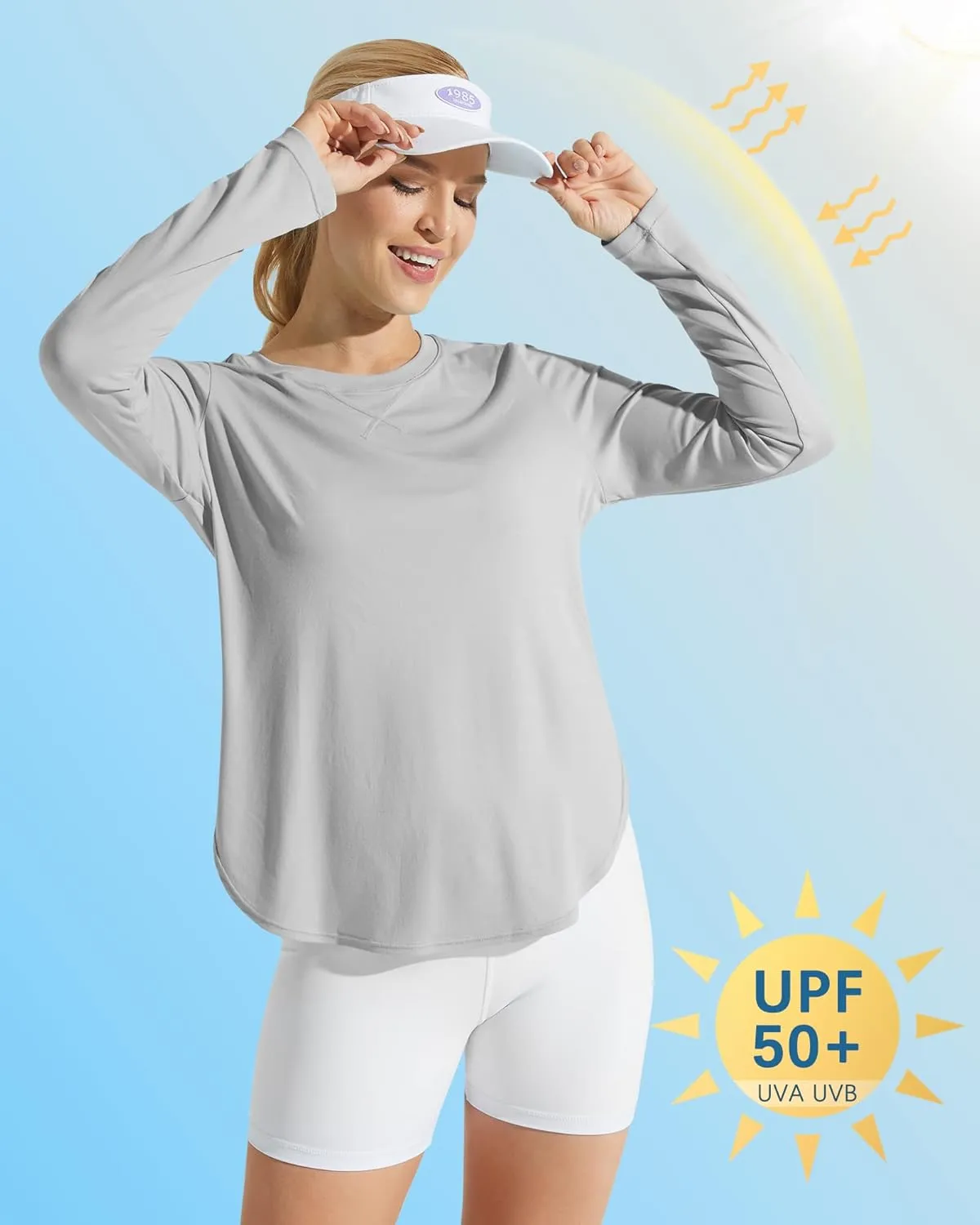 G4Free Women's UPF 50  UV Shirts Long Sleeve Workout Sun Shirt Outdoor Gym Hiking Tops Quick Dry Lightweight