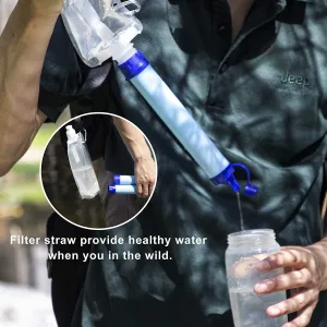 Galaxy Personal Portable Water Filter Straw Filtration Purifier for Hiking, Camping, Hunting, Fishing, Travel, Outdoor Emergency Survival Detachable Drinking Four Packs