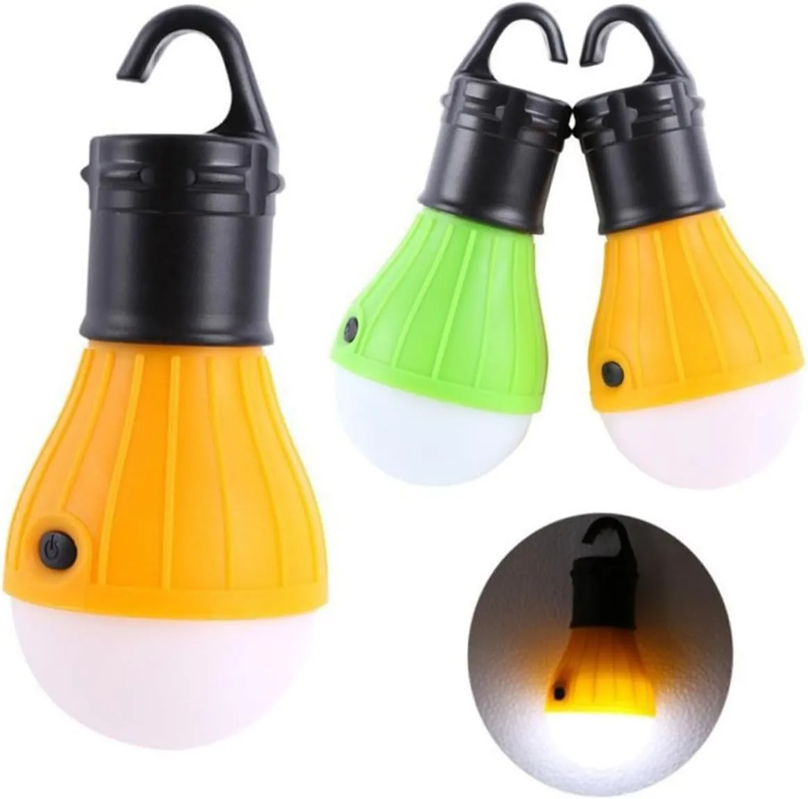 GALPADA 2sets Emergency Led Camping Lantern Collapsible Tent Light Solar Tent Lamp Led Lantern 3 Balls 4pcs*2